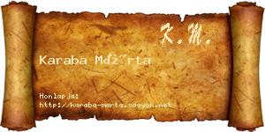 Karaba Márta névjegykártya