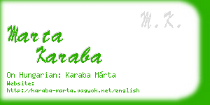 marta karaba business card